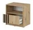 Comodino Leeds 38 | 52 x 51 x 38 cm | Rovere artigianale | 1 cassetto, 1 vano | Doghe nere | Bordi in ABS