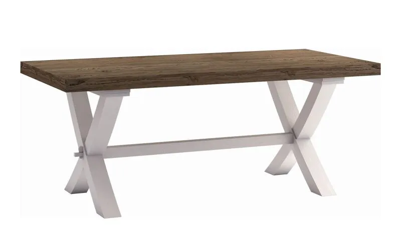 Tavolo da pranzo rettangolare Kilkis 25 | Pino bianco parzialmente massello | 199 x 95 cm | Design moderno Easy Möbel