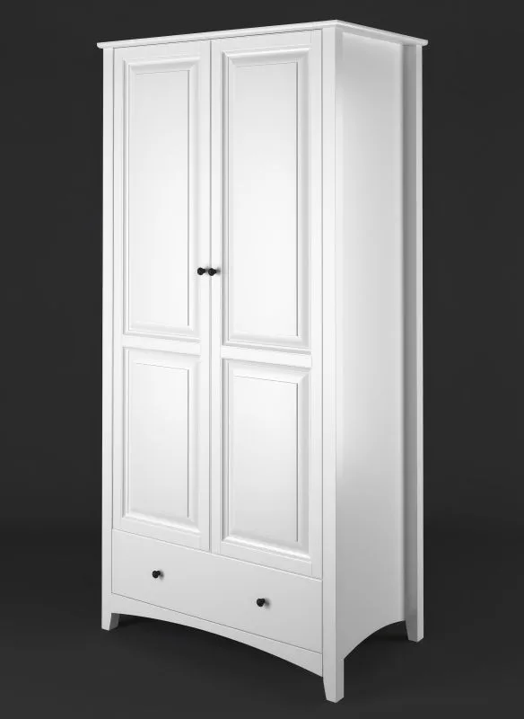 Armadio Lagopus 118 | Pino massiccio bianco | 200 x 92 x 60 cm | Design moderno e robusto