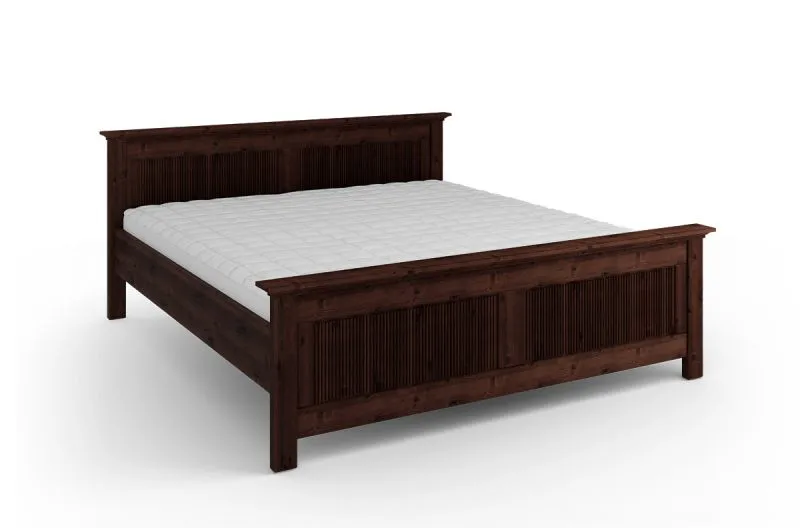 Letto king size "Guil" 03, pino finlandese massiccio, color tabacco, superficie di riposo: 200 x 200 cm