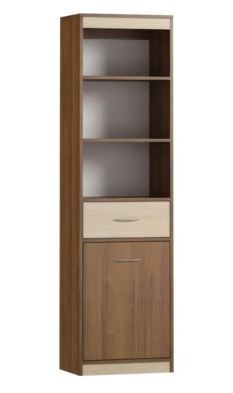 Armadio Pasuruan 04 | Noce e acero | 195 x 54 x 37 cm | Design moderno, spazio ottimale