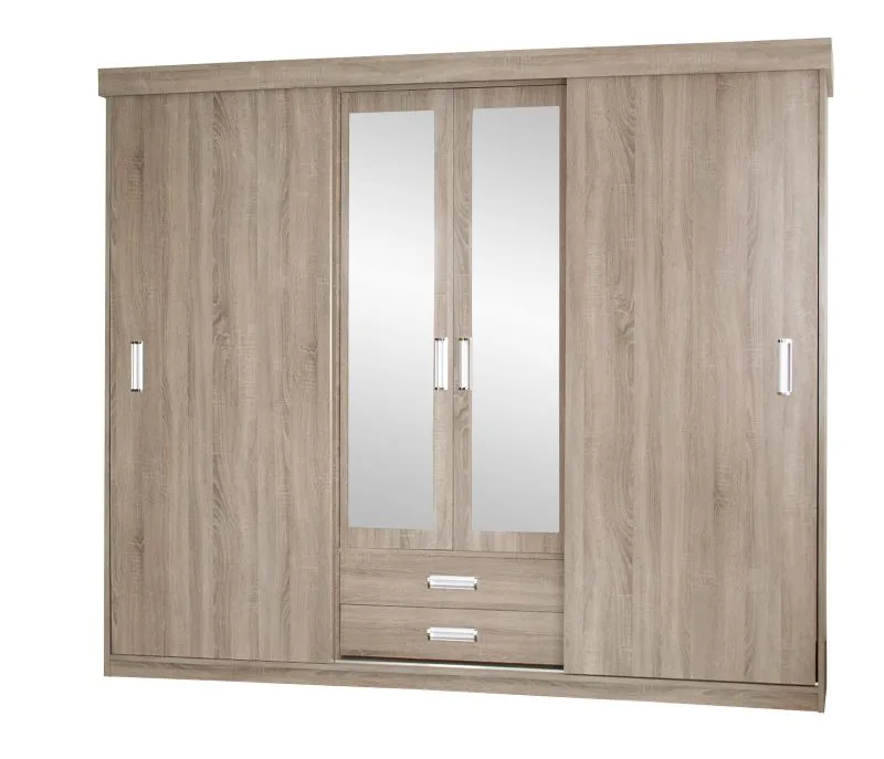 Armadio scorrevole Kikori 13 | Rovere Sonoma | 210 x 250 x 62 cm | Ampio spazio e stile moderno