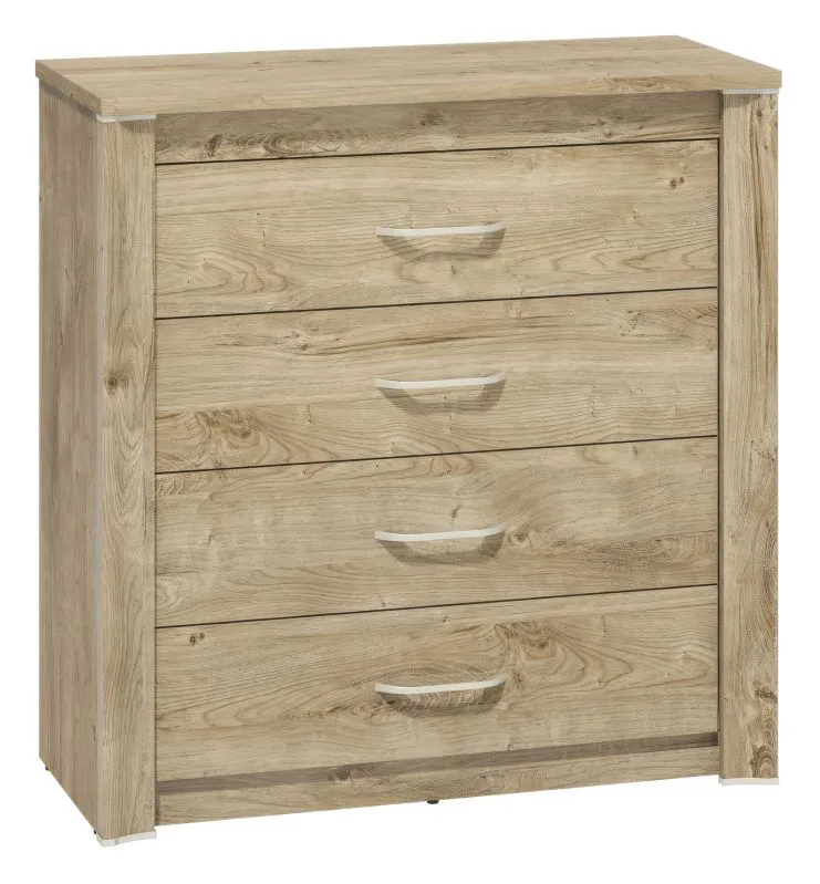Cassettiera Brovst 09 rovere | 4 cassetti | 94 x 92 x 40 cm | Design moderno e raffinato