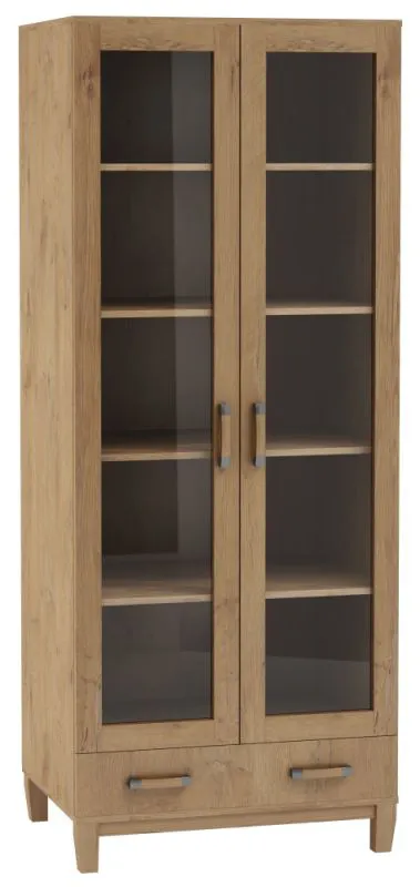 Vetrina Alotau 10 in rovere | 200 x 80 x 40 cm | Moderna, capiente, elegante