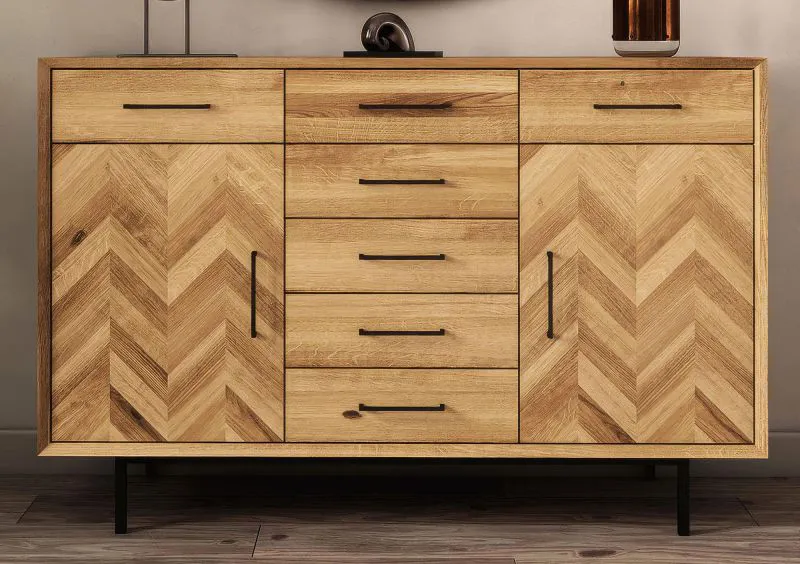 Cassettiera Kumeu 46 | Rovere massello selvatico oliato | 95 x 144 x 45 cm | Design elegante
