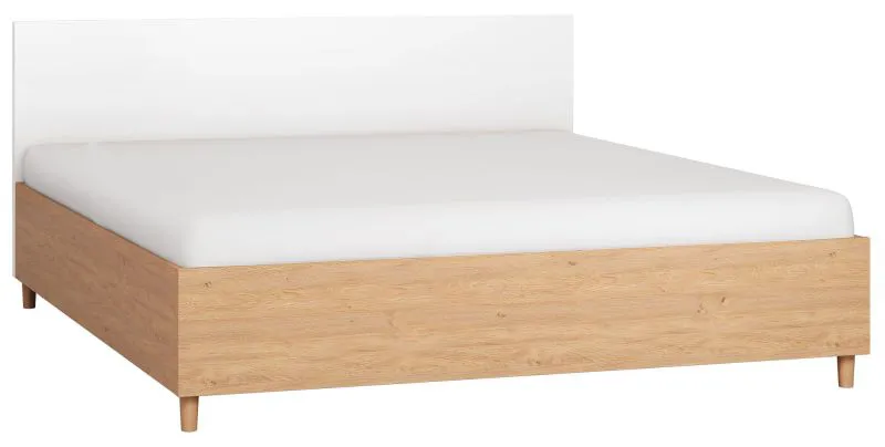 Letto king size Arbolita 22 | Rete a doghe inclusa | Rovere/Bianco | 180 x 200 cm