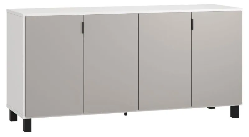 Cassettiera Pantanoso 04 | Bianco/Grigio | 78 x 160 x 47 cm | Design moderno e funzionalità