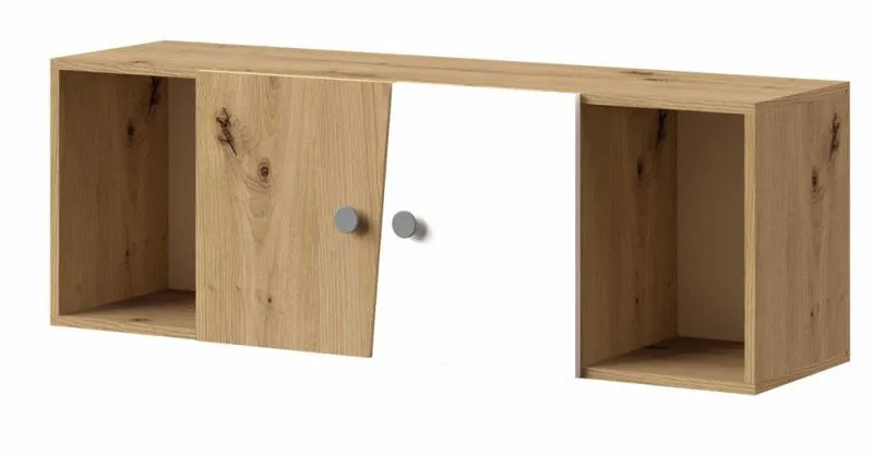 Modulo estensione per letto a scomparsa Sirte 13 | Rovere, bianco e grigio opaco | 41x120x32 cm | Design moderno e funzionale
