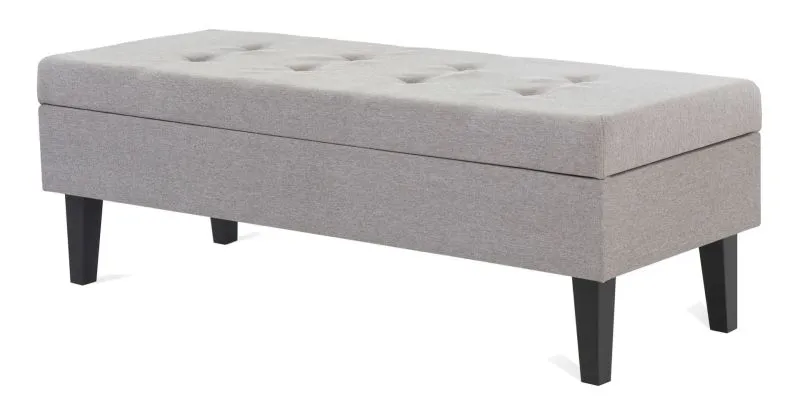 Panca contenitore imbottita Maridi 243 grigio | Seduta pieghevole | 45 x 110 x 40 cm | Design moderno salvaspazio