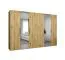 Armadio 3 metri rovere Artisan | Ante battenti e specchio | 4 scomparti | Maniglie nere | Soft-Close