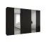 Armadio battente Korab 105 nero | 2 ante a specchio | 4 barre appendiabiti | Soft-Close | Larghezza 3 metri
