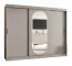 Armadio scorrevole 2,5 m cashmere | Specchio ovale | 10 scomparti | 2 barre appendiabiti | Moldoveanu 24