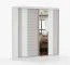 Armadio scorrevole Gorski 33 | Bianco opaco con specchio | 2 ante | 6 scomparti | 218 x 203 x 61 cm