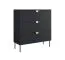 Cassettiera Amfipoli 10 nero texture legno | 3 cassetti Soft-Close | Maniglie e gambe in metallo | 100,5 x 100 x 40 cm