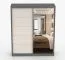Guardaroba scorrevole "Cuillin" 07 | 2 ante con specchio | 6 scomparti | 218 x 183 x 61 cm | Grigio e seta