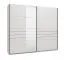 Armadio ad ante scorrevoli "Petrovac" 10, bianco opaco, 2 scomparti, 2 barre appendiabiti, bordi in ABS, 245 x 61 x 217,5 cm