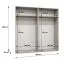 Armadio battente nero "Korab" 139 | 4 ante a specchio | 2 barre appendiabiti | Soft-Close | 2 metri