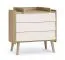 Set completo per la camera dei bambini A Olle / 4 pezzi / colore: rovere Cremona / beige / armadio / 1 cassettiera / 1 lettino / lettino per bambini / apertura a spinta