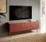 Mobile TV Cascob 01 rosso ceramica e rovere | 3 scomparti | Chiusura ammortizzata | 55 x 144 x 37 cm | Robusto e stabile