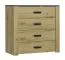 Cassettiera Talimatau 04 rovere/grigio | 4 cassetti | 86 x 91 x 43 cm | Design moderno e funzionale