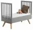 Lettino per bambini "Skady" 06 grigio/rovere | 70 x 140 cm | Design moderno | Rete regolabile | Sbarre removibili