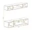 Armadio a muro con cassettiera semplice e camino Hompland 129 | Bianco lucido | 150 x 160 x 40 cm | Push-to-open