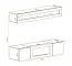 Mobile a muro e cassettiera con camino Hompland 125 | Bianco lucido | 150x160x40 cm | LED blu