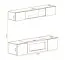 Armadio a muro con cassettiera semplice e camino Hompland 129 | Bianco lucido | 150 x 160 x 40 cm | Push-to-open