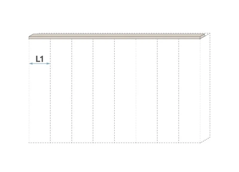 Cornice superiore per armadio battente Neiafu | Color cashmere | Larghezza 47 cm