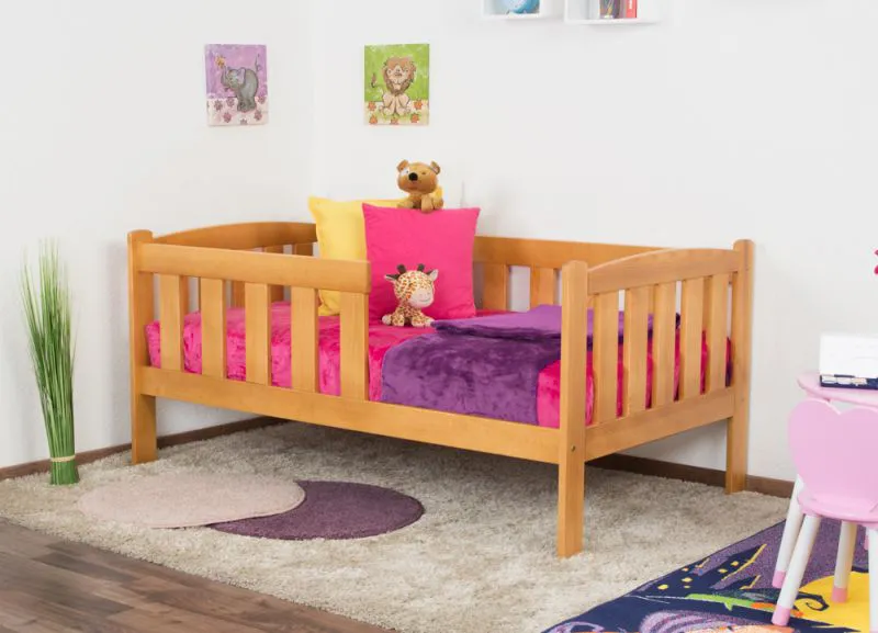 Letto singolo pino massello color ontano 96 | Rete a doghe inclusa | 90 x 160 cm | Design moderno e robusto