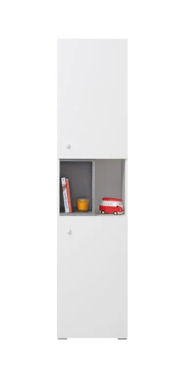 Armadio cameretta "Lede" 05 | grigio/bianco | 190 x 45 x 40 cm | Design moderno e funzionale