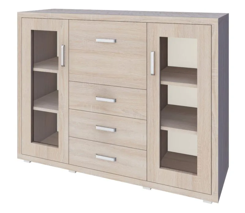 Vetrinetta Kerowagi 17 | rovere Sonoma | 105 x 140 x 41 cm | design moderno e spazioso