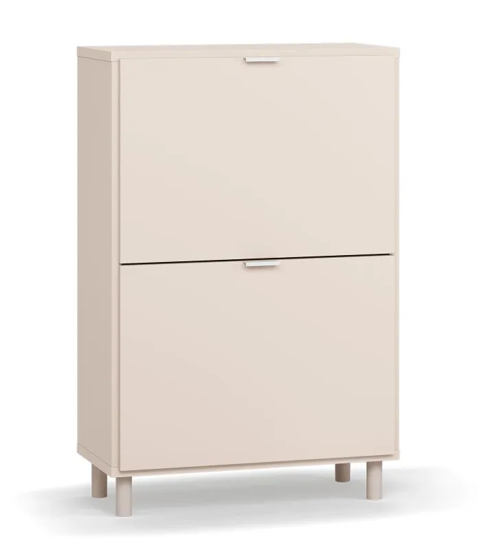 Scarpiera Tacuarembo 36 beige | 2 ante a ribalta | 6 scomparti | 65 x 32 x 99 cm | Design moderno