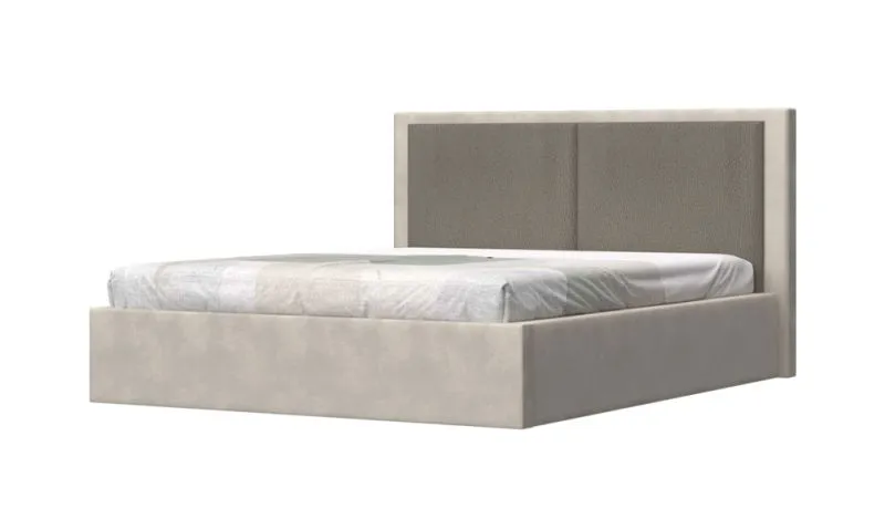 Letto matrimoniale king size Neiafu 102 | 180 x 200 cm | color cashmere | testiera imbottita | vano contenitore
