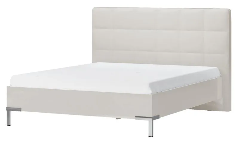 Letto matrimoniale Afega 07 beige | King size 180 x 200 cm | Testiera in similpelle | Design moderno