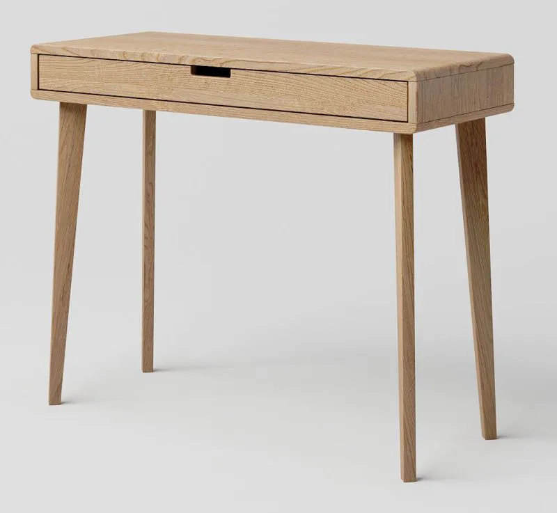 Scrivania Aurornis 64 in rovere massiccio naturale | Design moderno | 75 x 76 x 40 cm