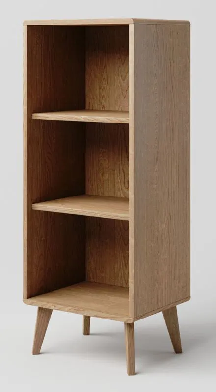 Libreria in rovere massiccio naturale Aurornis 22 | 125 x 50 x 40 cm | Design moderno e robusto