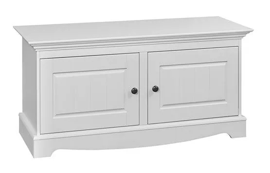 Scarpiera "Gyronde" 30 | Pino massiccio laccato bianco | 53 x 112 x 44 cm | Stile country