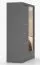 Armadio scorrevole con specchio Lusatian 09 | Grigio moderno | 2 ante, 6 scomparti, 2 cassetti | 218 x 150 x 61 cm