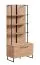 Scaffale Crina 03 | Rovere Artisan e Nero | 1 Anta a Ribalta | 2 Scomparti | 3 Ripiani | 191,5 x 85 x 42 cm