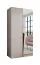 Armadio ad ante battenti "Rida" 07, color cashmere, maniglie: nero, 2 ante di cui 1 a specchio, 1 scomparto, 1 barra appendiabiti, Sistema "Soft-Close", bordi in ABS, 100 x 52 x 202 cm