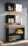Set ingresso Pollestad 2 pezzi | Rovere Wotan e nero | 2 specchi | Mensole sospese | Pensile con cassetto e scomparti