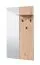 Set ingresso Crina 5 pezzi | Armadio, specchio, cassettiera, scarpiera con cuscino | Rovere grigio, ABS