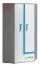 Armadio angolare cameretta Oskar 02 | antracite/bianco/blu | 192 x 90 x 90 cm | spazio ottimizzato