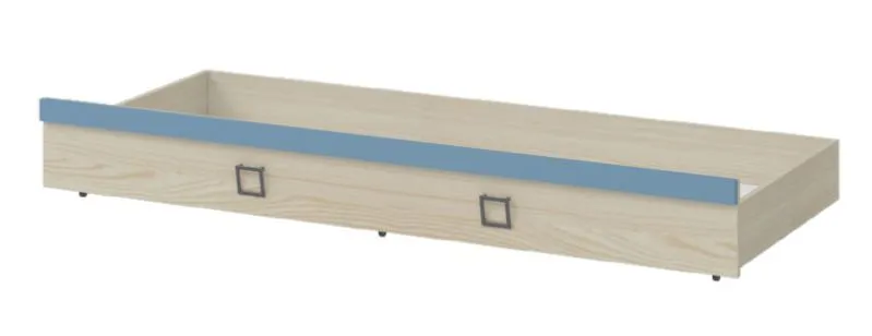 Letto estraibile "Benjamin", frassino / blu - 80 x 190 cm (l x p)