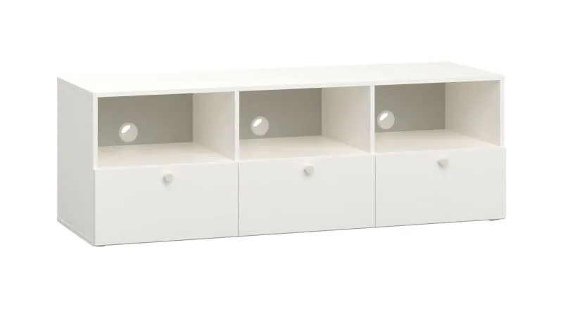 Mobile porta TV Aenna 99 | Bianco/Grigio | 3 cassetti e scomparti | 151 x 51,5 x 46,5 cm | Design moderno