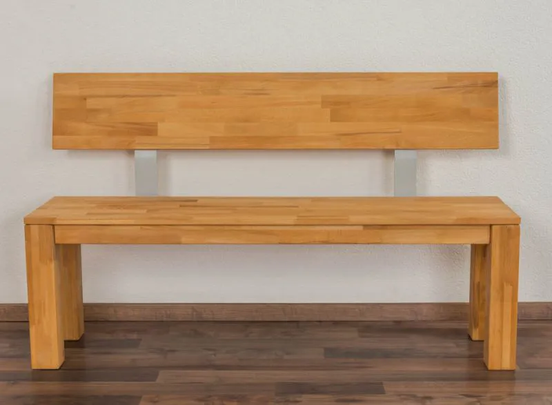 Panca in faggio massello 140 x 35 cm | Stile moderno | Robusta e stabile | Colore naturale