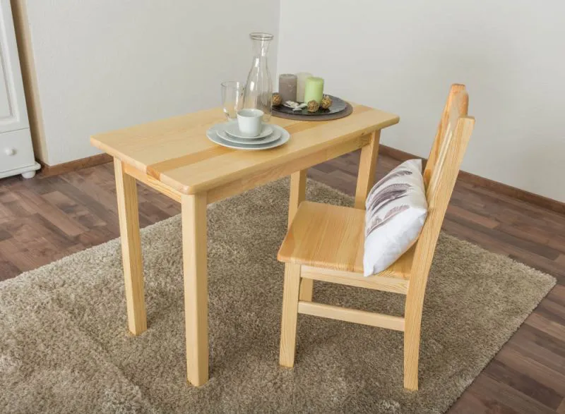 Tavolo in pino massello naturale Junco 226C | 100 x 50 cm | Design moderno | Facile da montare