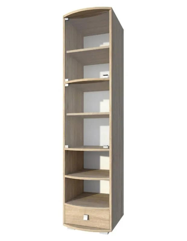 Vetrina alta Rabaul 33 | Rovere Sonoma | 200 x 49 x 40 cm | Moderna e spaziosa