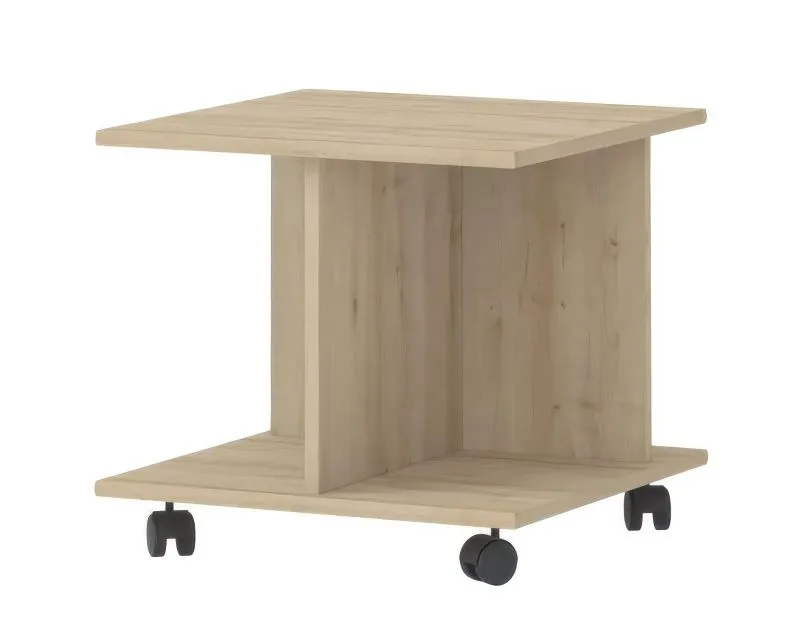 Tavolino su rotelle per cameretta Benjamin 08 | Faggio naturale | 50 x 55 x 55 cm | Design moderno